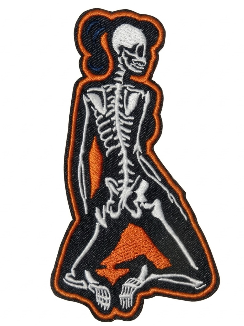 Embroidered Female Skeleton Silhouette Patch